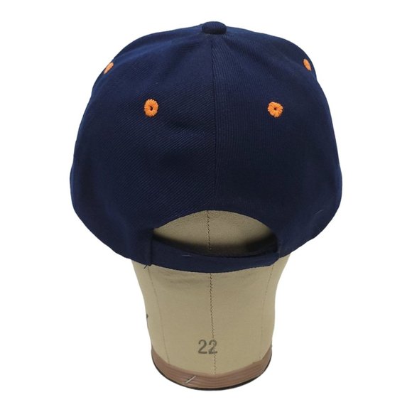 Harley Davidson Strapback Cap Biker Trucker Baseball Hat Blue Orange Flames - Picture 5 of 12